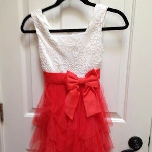 Rare Editions Orange and White Girl Dress NWT Size 12
